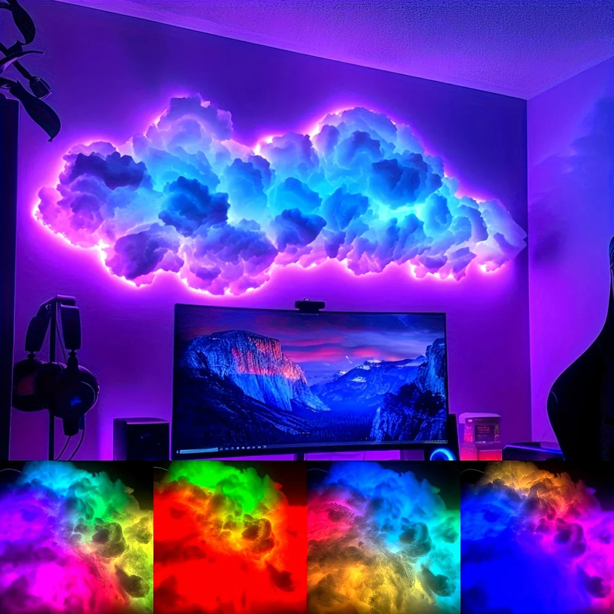 Cloud LED Strip Night Light – DIY 3D Color Atmosphere