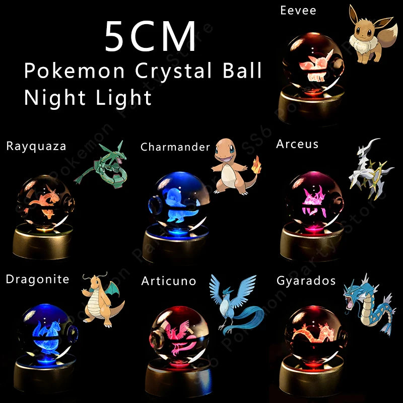3D Crystal Pokeball LED Night Light – Gift Statue