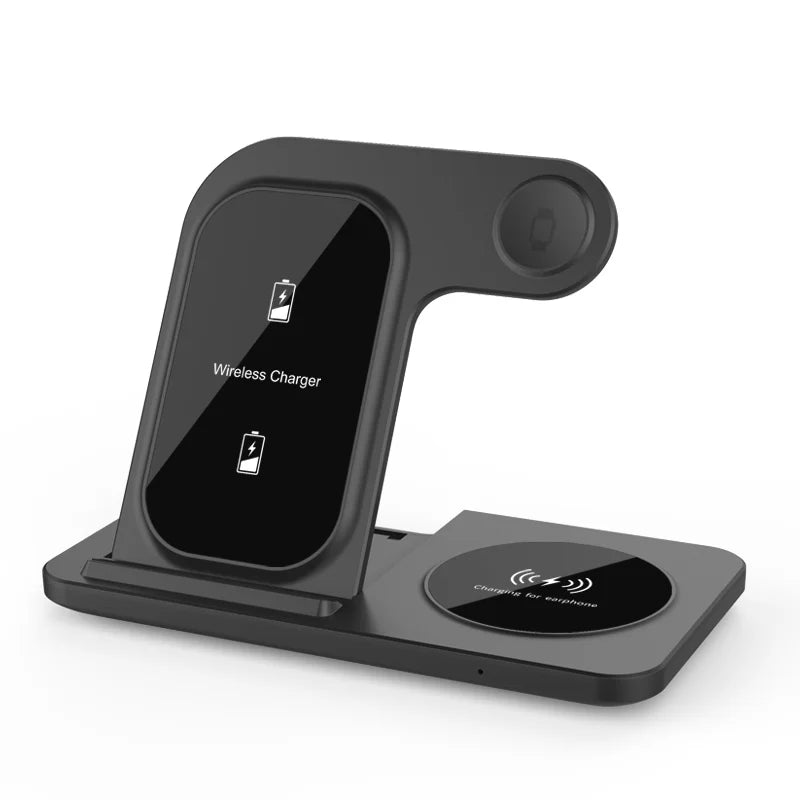 Style 4 Black Color 3-in-1 Foldable Wireless Charging Station for Apple