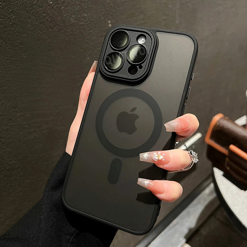 Matte Magnetic Armor Case For iPhone – Shockproof Cover