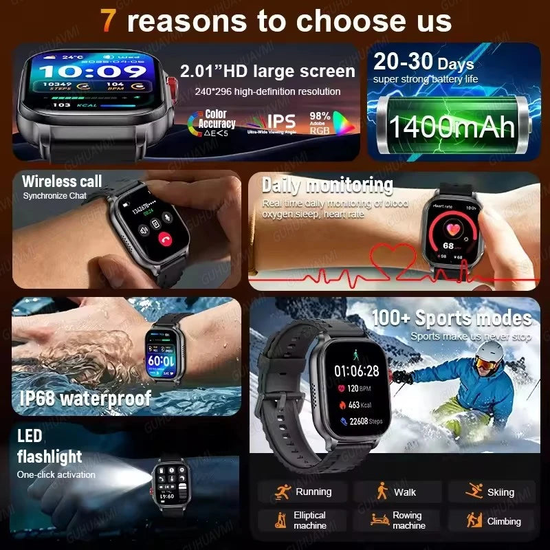 Rugged AMOLED Smart Watch With GPS, Flashlight & Calls