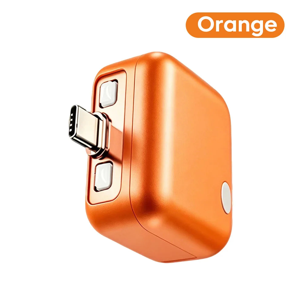 Mini Orange-Style B Plug Type USB-C Fast Charger With Auto Power Cut-Off
