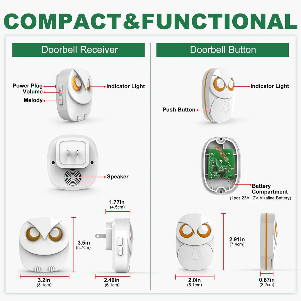 Wireless Doorbell Chime Kit – Long Range & Waterproof