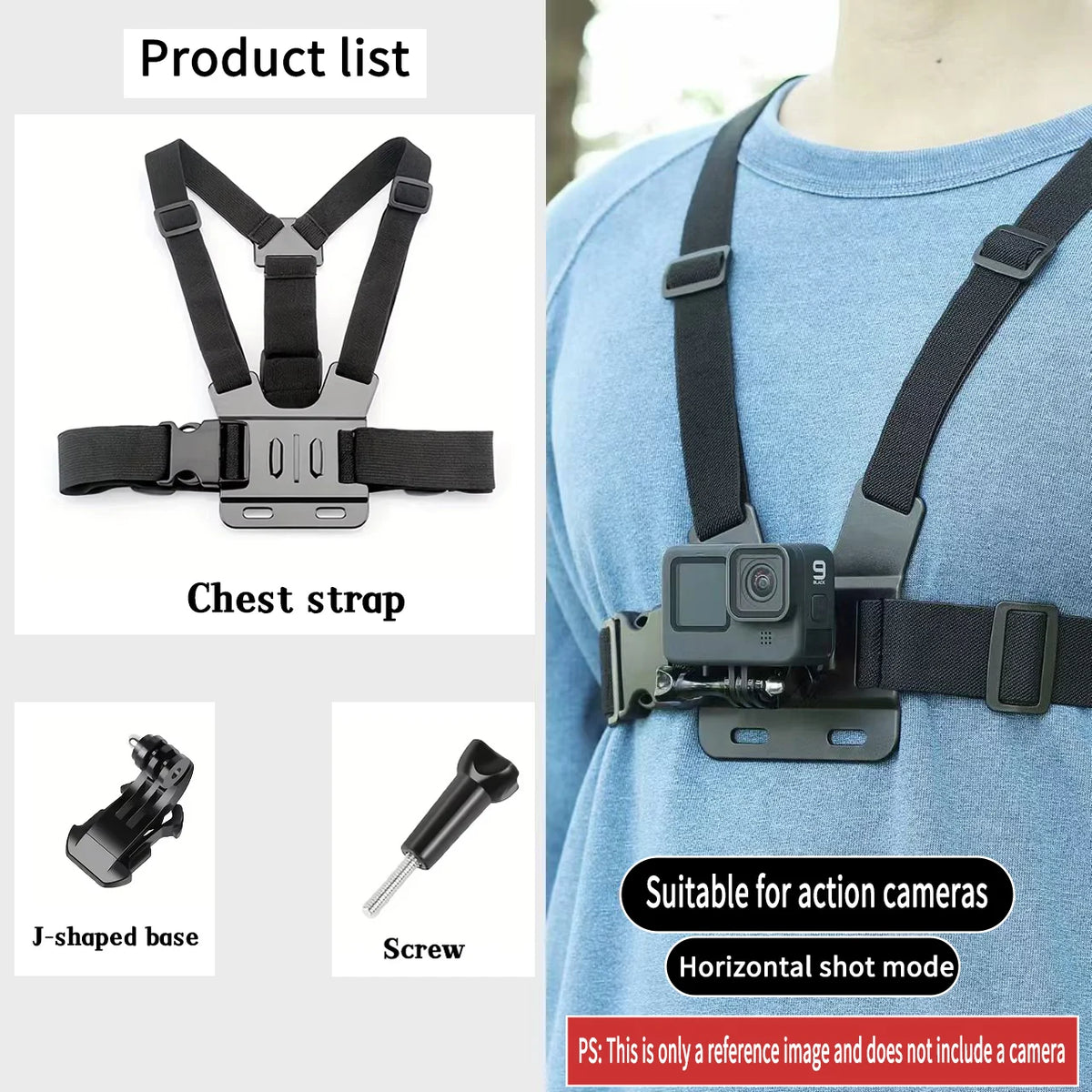 Chest strap 3in1 Color Adjustable Chest Mount Harness For Action Cameras & Phones