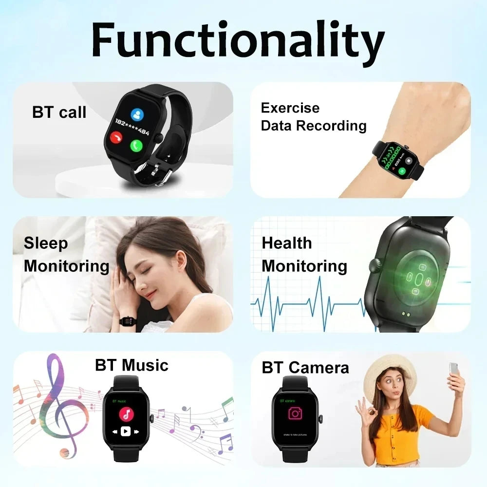 2.01" Bluetooth Smart Watch With Call & Fitness Tracking