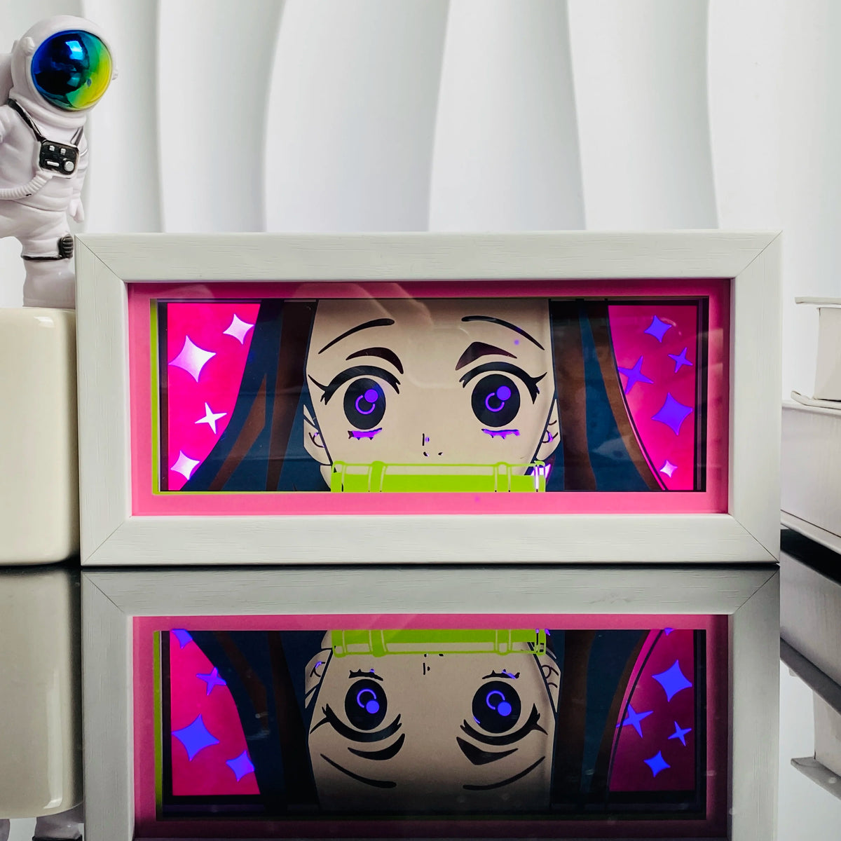 12-RGB Color Anime Paper Cut Shadow Light Box Night Light Decor