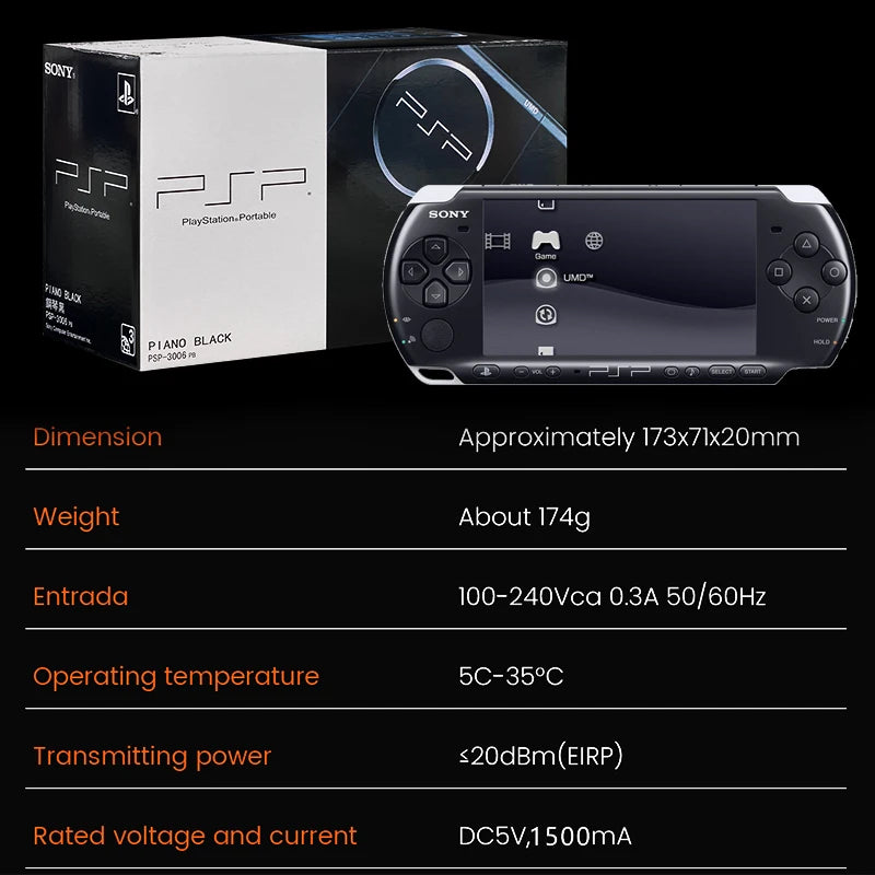 PSP 3000 Handheld Game Console – Refurbished With 20 Games