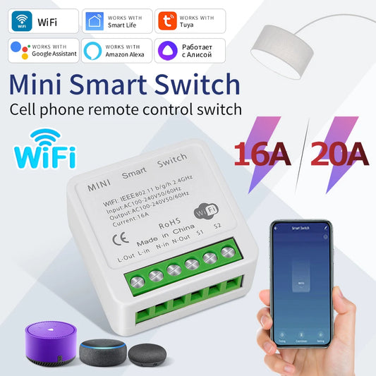 WiFi Smart Switch Module 16A 20A With Energy Monitoring