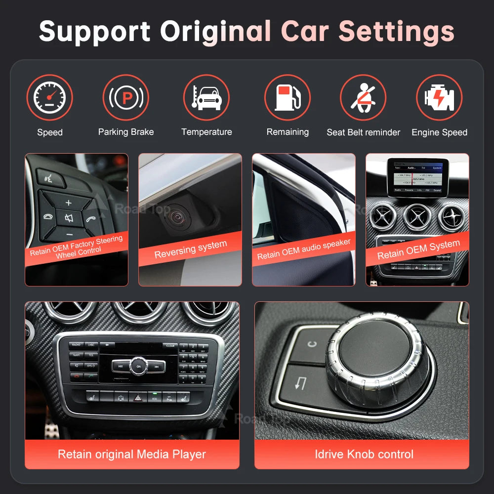 Wireless CarPlay Android Auto Screen For Mercedes-Benz