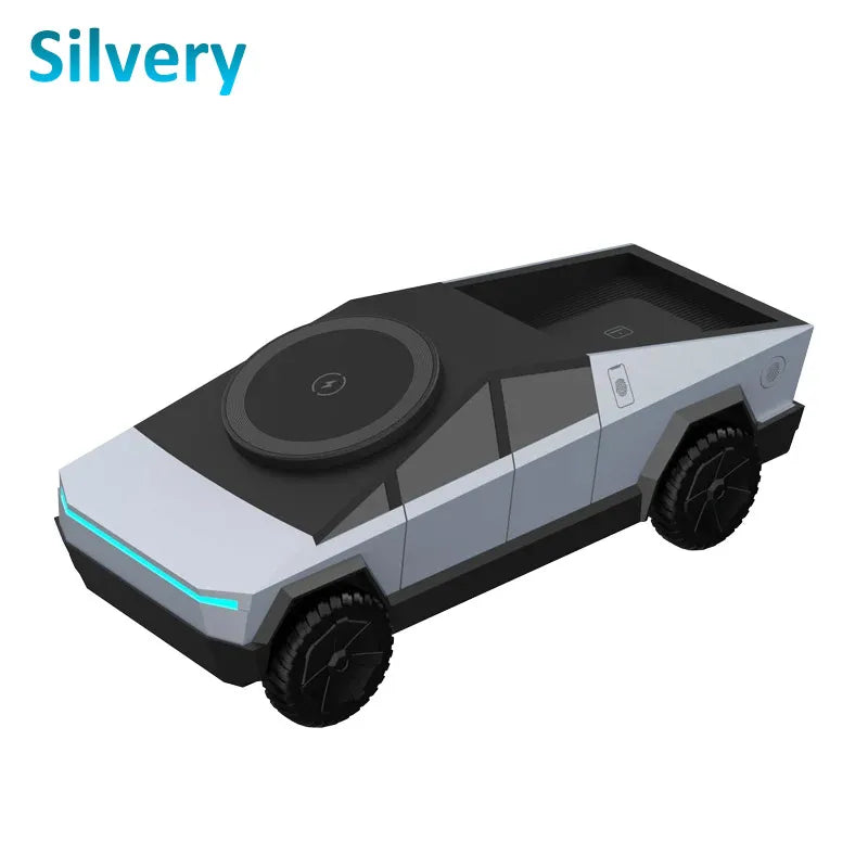 SILVER Color 3-in-1 Magnetic Wireless Charging Stand for Phone, Watch & Pods