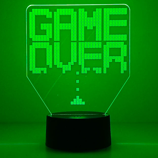 LIGHT BLUE Emitting Color 3D Gaming Night Light Lamp – Multicolor LED Game Decor