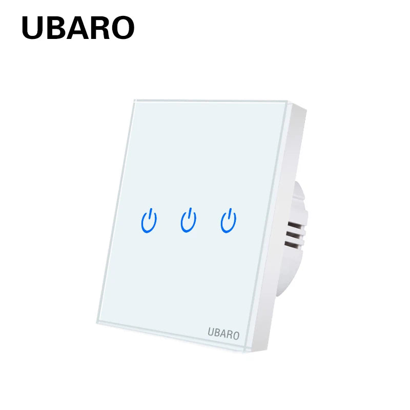 LG-WW3X Color Glass Touch Wall Light Switch EU Standard With LED