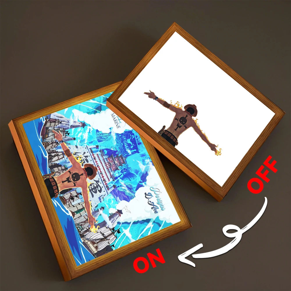 One 07 Emitting Color Anime LED Night Light Photo Frame – One Piece Design