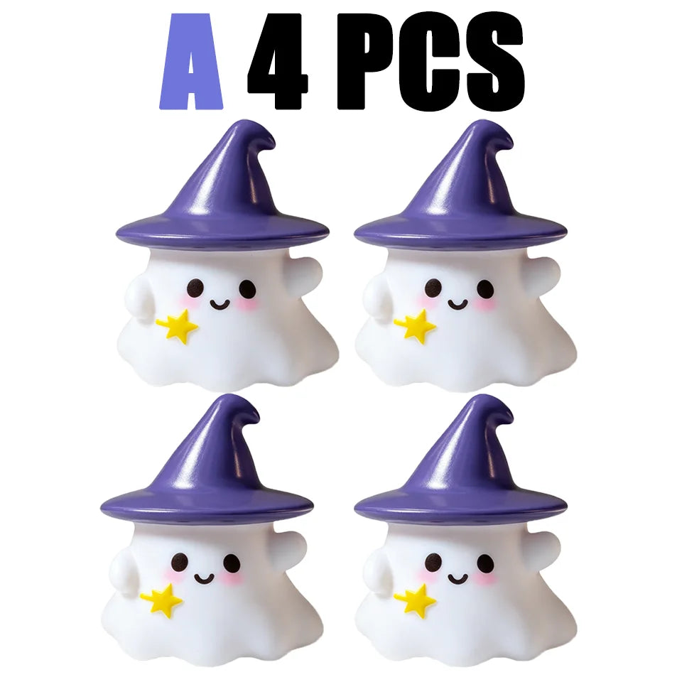 A 4 PCS Color Halloween Ghost Pumpkin Silicone LED Night Light Decor