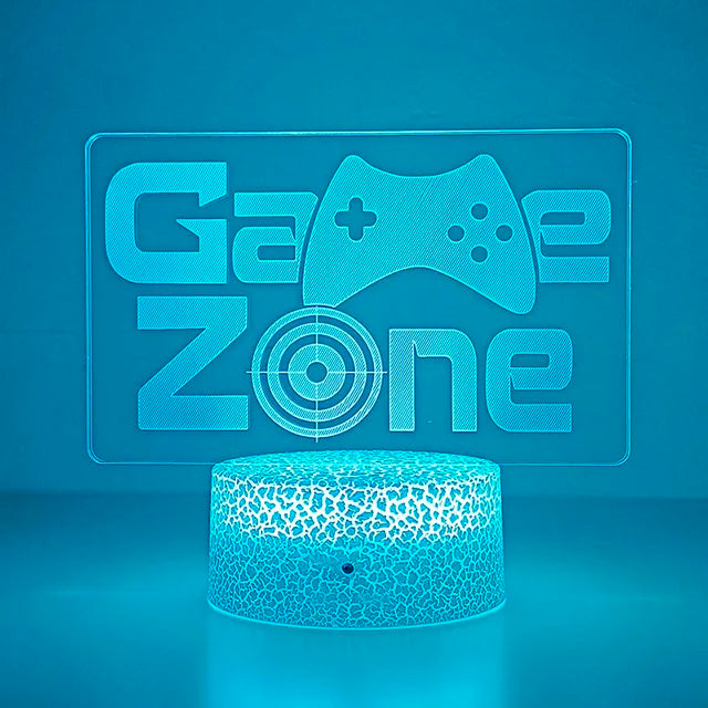 BROWN Emitting Color 3D Gaming Night Light Lamp – Multicolor LED Game Decor