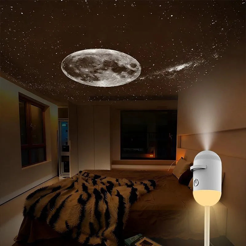 Mini Galaxy Star Projector Night Light – 2-in-1 Design