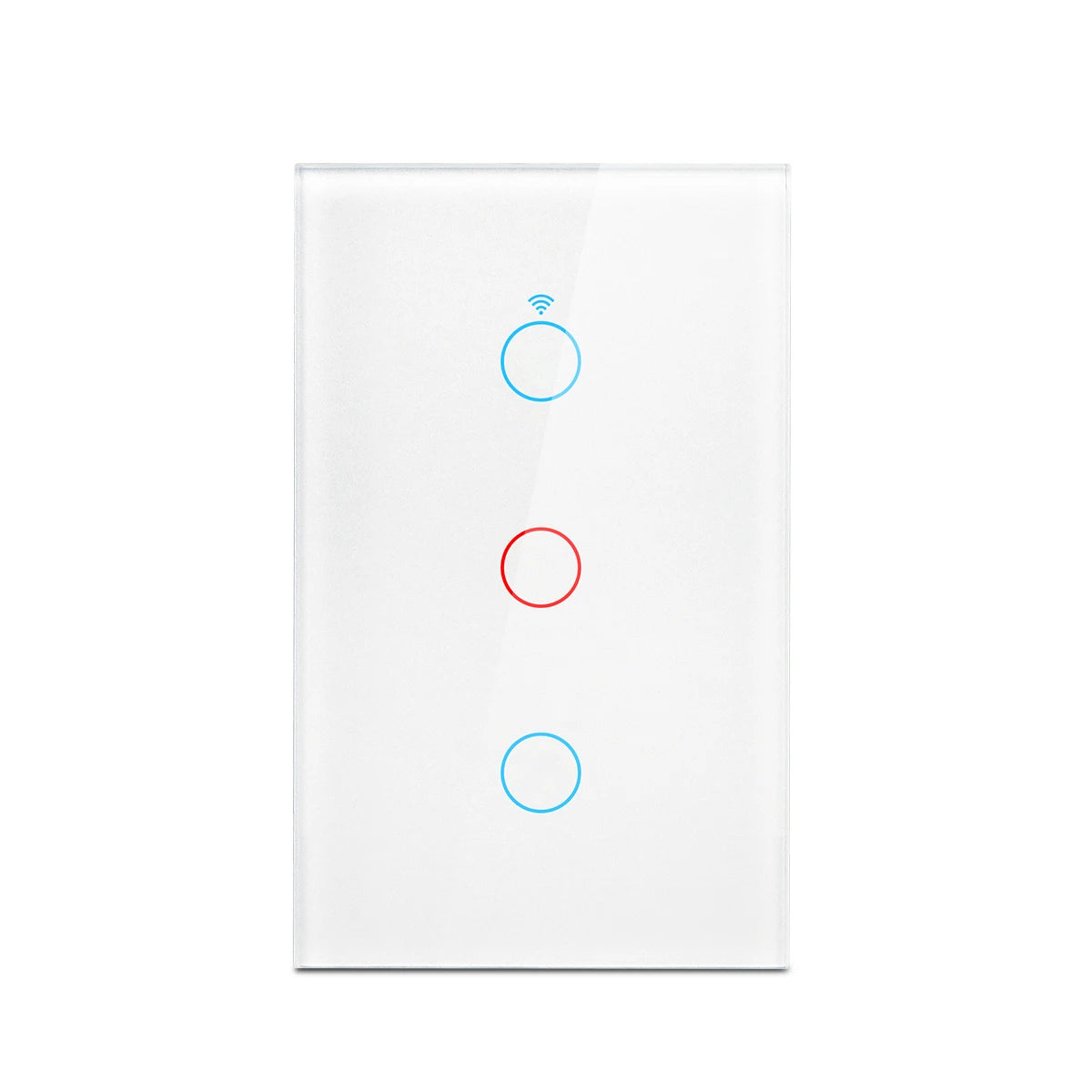White 3 Gang Color WiFi Smart Touch Wall Light Switch – No Neutral, App Control