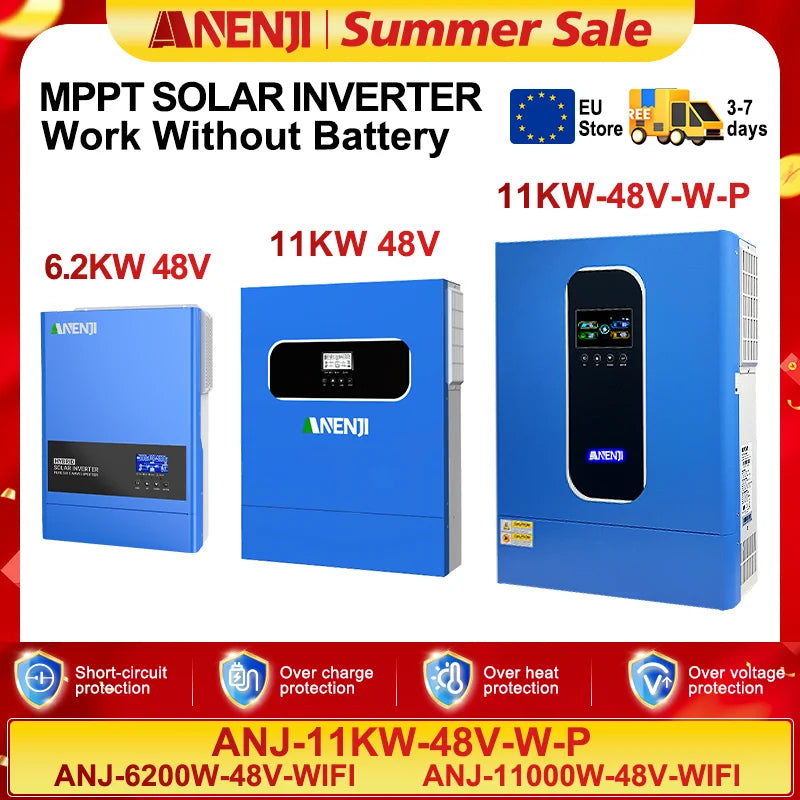 11KW 48V Hybrid Solar Inverter With Dual MPPT Controller