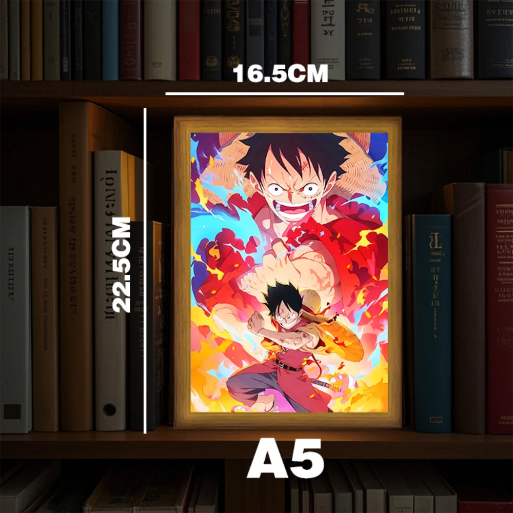 Anime LED Night Light Photo Frame – One Piece Design
