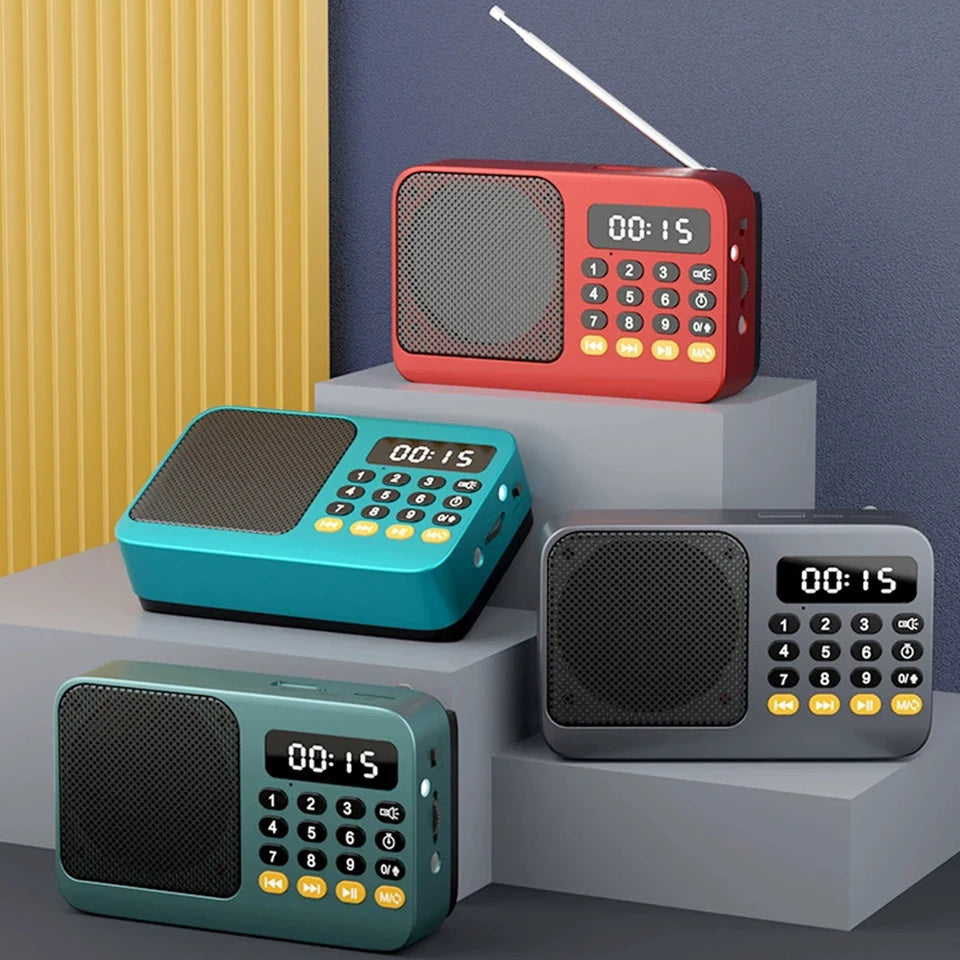 Portable FM Radio Speaker With Bluetooth And Flashlight