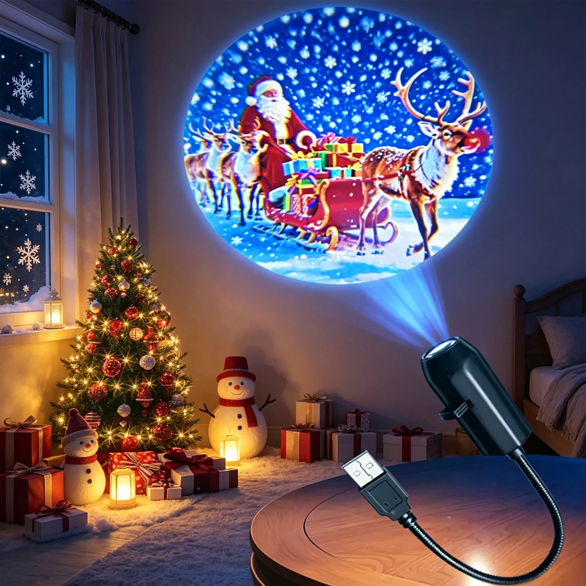 USB Christmas Projector Light – Festive LED Patterns