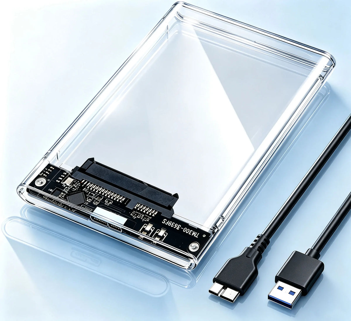 USB 3.0 2.5" HDD/SSD Enclosure Transparent SATA Hard Drive Case with Smart Display Real-Time Hard Disk Health Monitoring