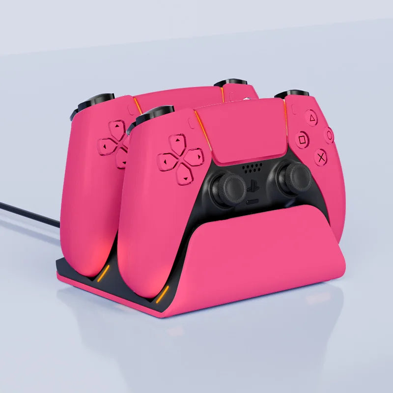 Pink Color Dual Charging Dock for PS5 Controllers – Compact Stand