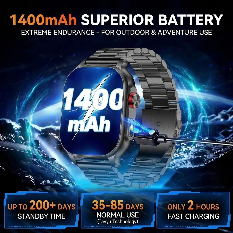 Rugged AMOLED Smart Watch With GPS, Flashlight & Calls