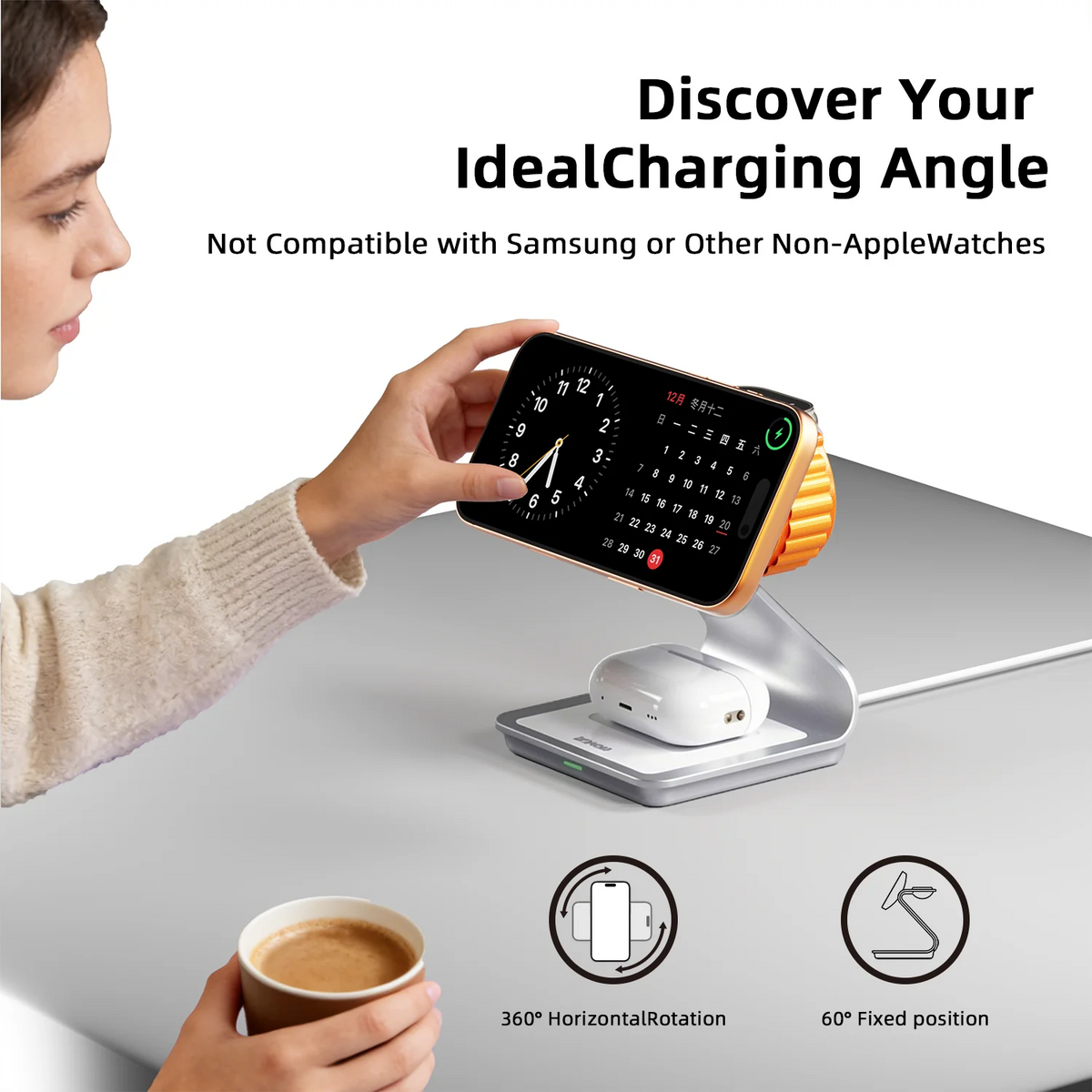3-in-1 Magnetic Wireless Charging Dock for Apple Devices