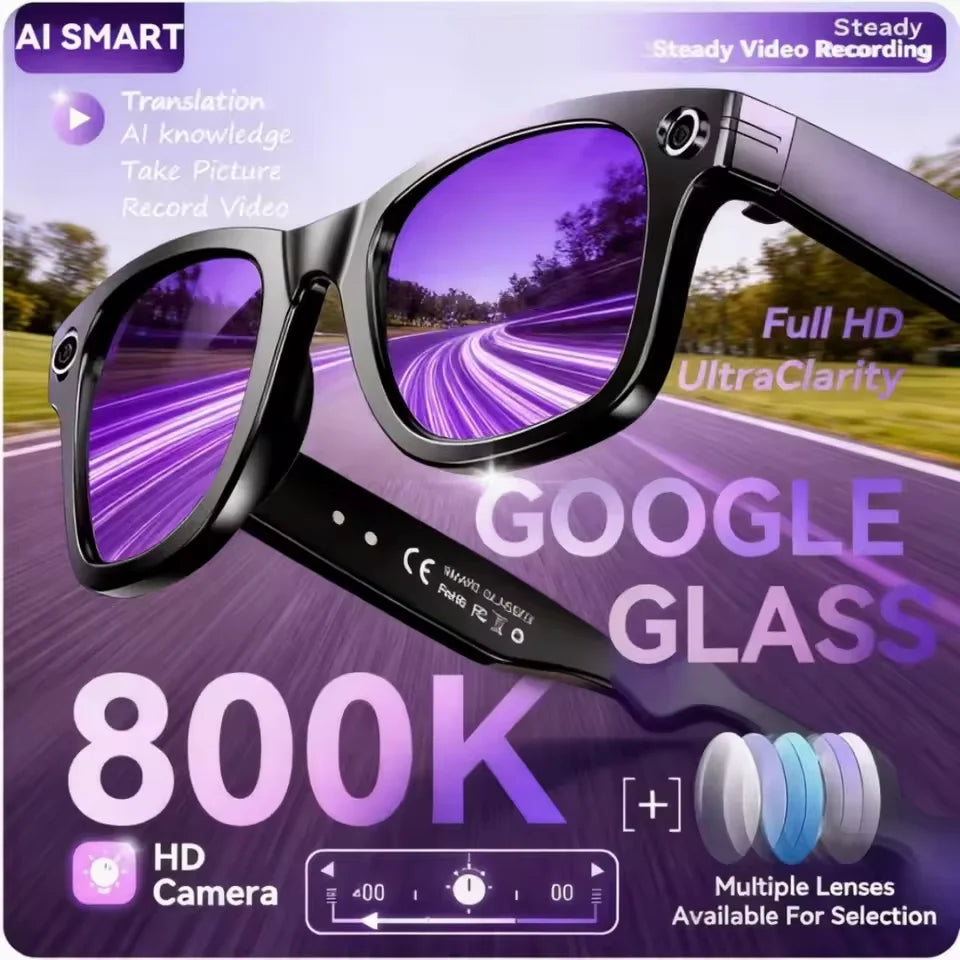 AI Smart Camera Glasses – Photo, Video & Call Control