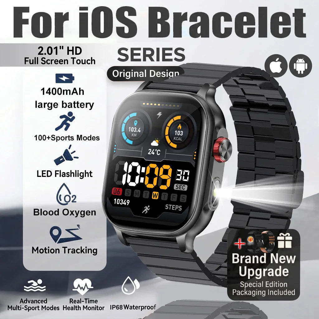 Black Steel B 2A Color Rugged AMOLED Smart Watch With GPS, Flashlight & Calls