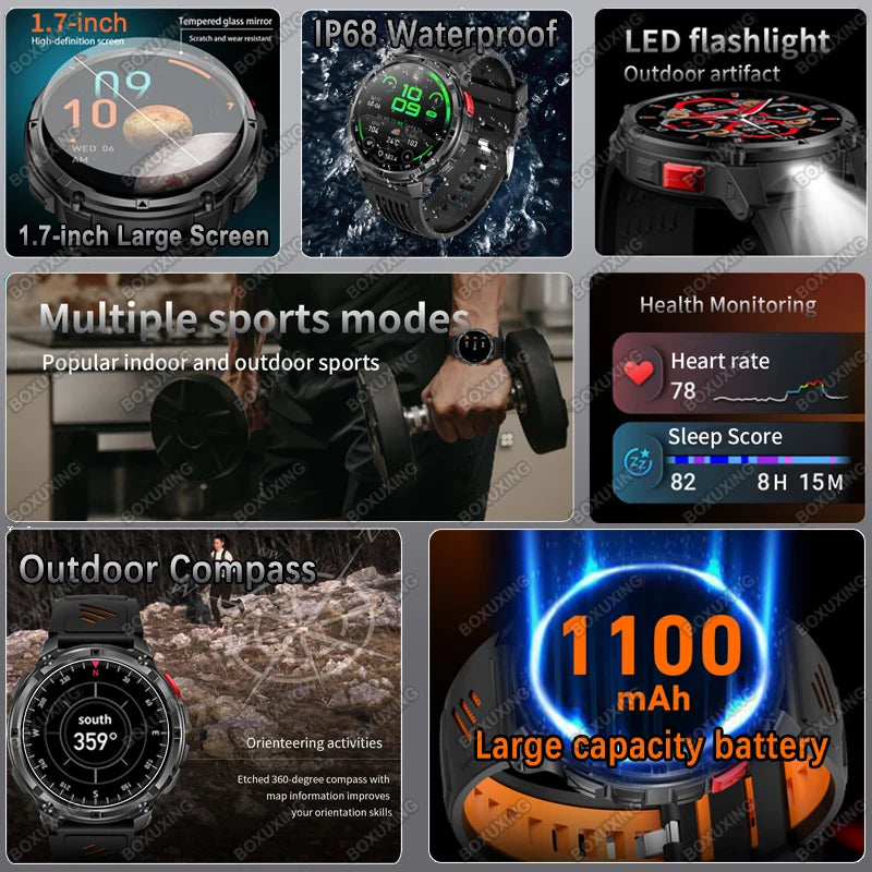 Outdoor Smart Watch with GPS – 21-Day Battery & Calls