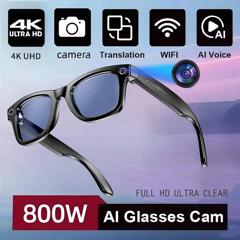 Blue light Color AI Smart Camera Glasses – Photo, Video & Call Control