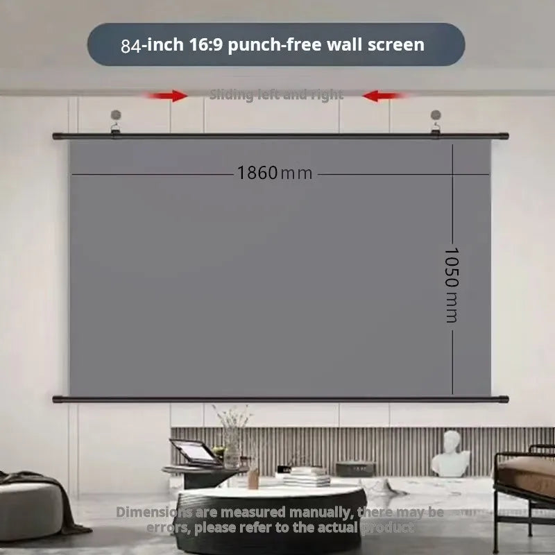 84 inch Size Glass Beaded HD Projector Screen 16:9 Wall Mounted