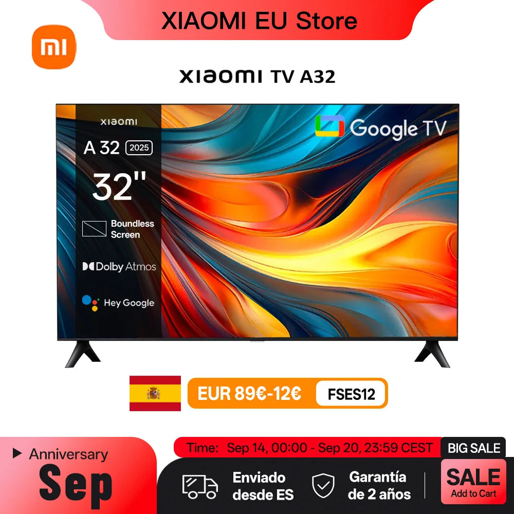 32" HD Smart Google TV – Compact With Dolby Audio