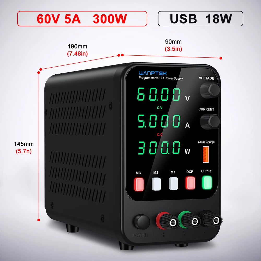 APS605H 60V 5A Color Adjustable DC Bench Power Supply 30V 10A – Digital Display