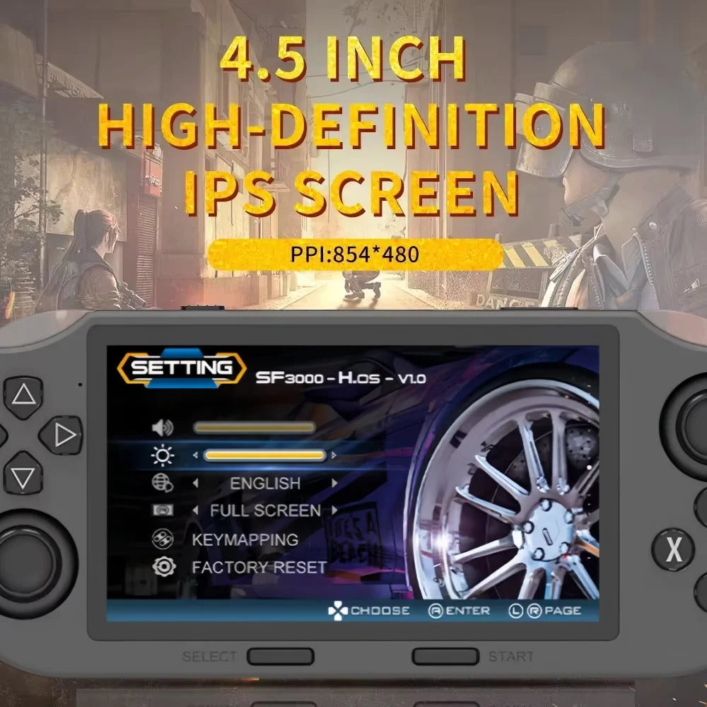 Retro Handheld Game Console 4.5" IPS Screen Linux