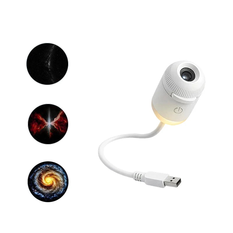 3 Slides Emitting Color Mini Galaxy Star Projector Night Light – 2-in-1 Design
