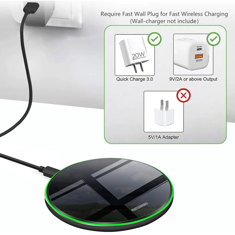 30W Wireless Charging Pad – Slim Fast Charge Dock