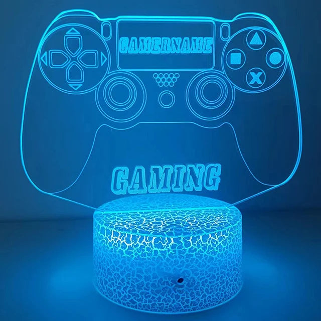 Warm White Emitting Color 3D Gaming Night Light Lamp – Multicolor LED Game Decor