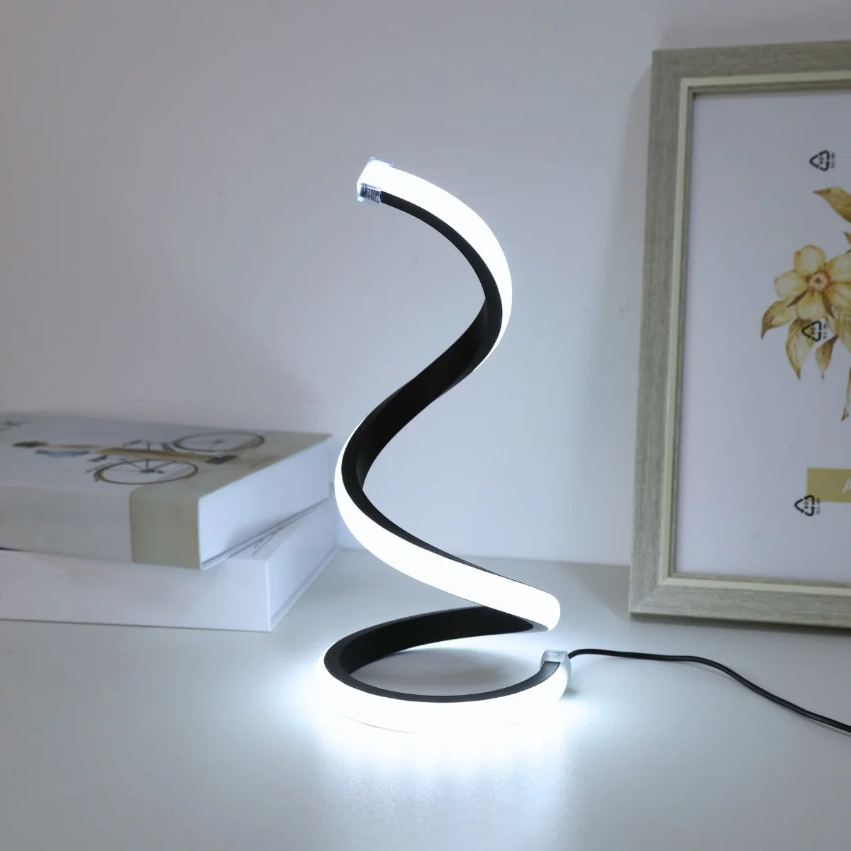 LED Spiral Desk Lamp With 3-Color Dimming USB Power