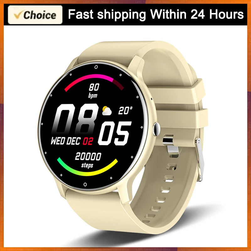 Yellow Color Waterproof Smart Watch With Heart Rate & Fitness Tracking