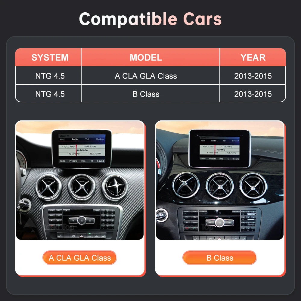 Wireless CarPlay Android Auto Screen For Mercedes-Benz