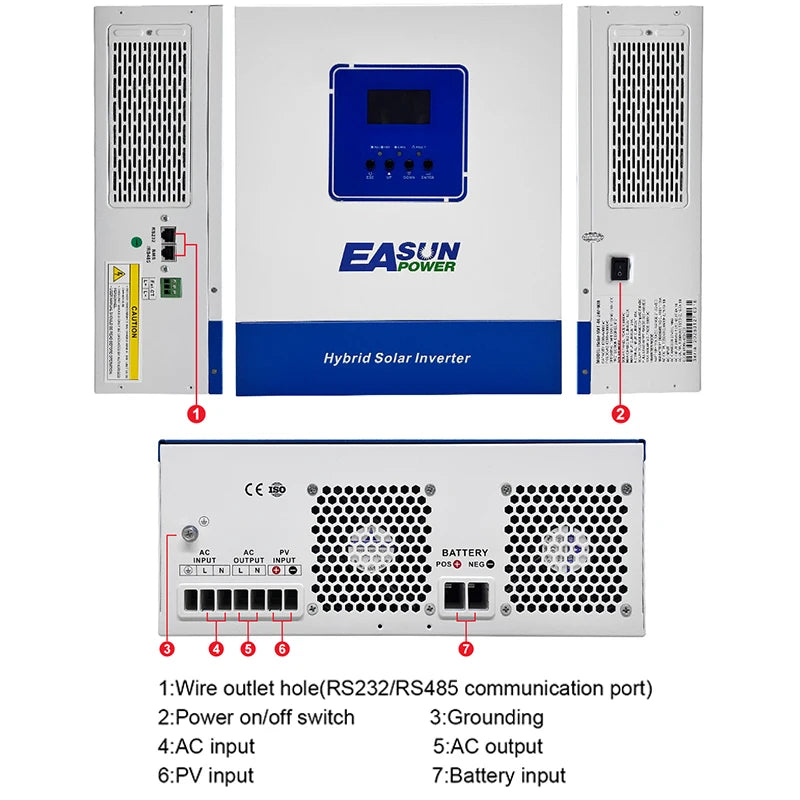 Hybrid MPPT Solar Inverter Charger 3.6KW Pure Sine Wave