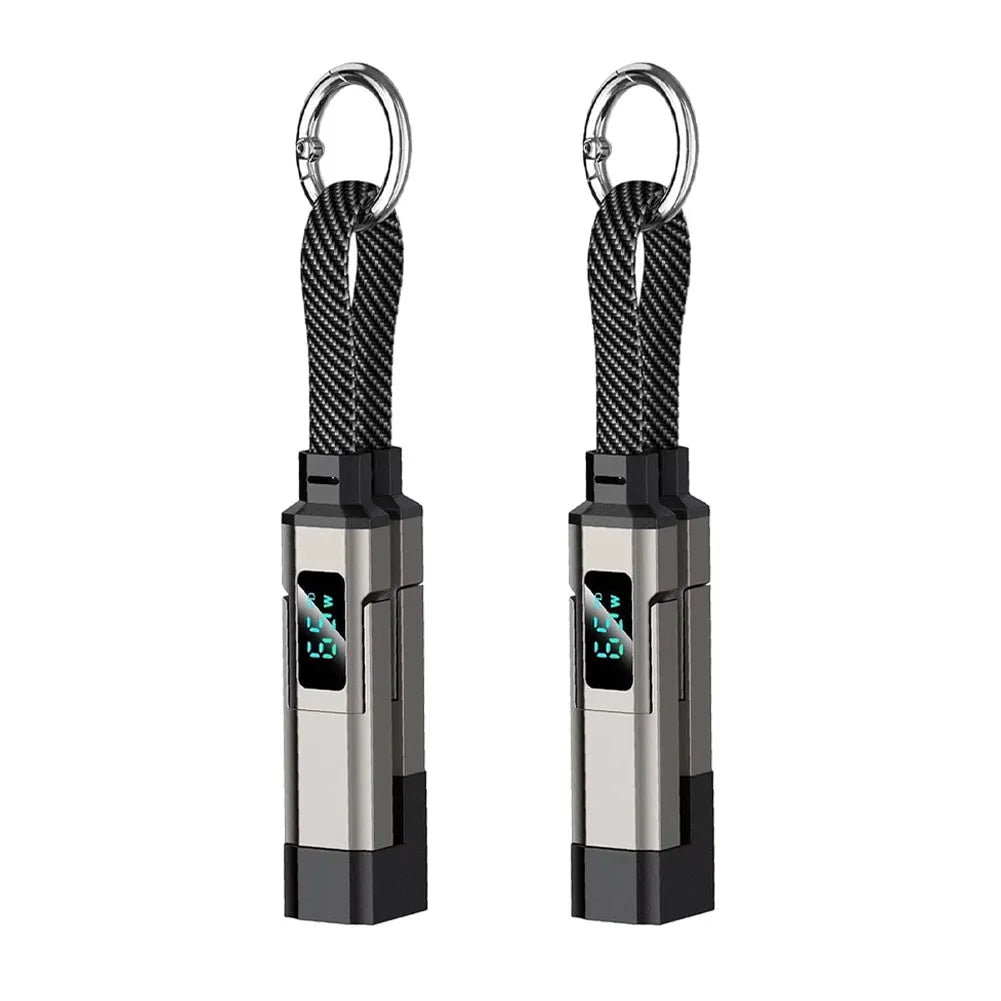 SET1 Color 65W 4-in-1 Keychain Charging Cable With Power Display