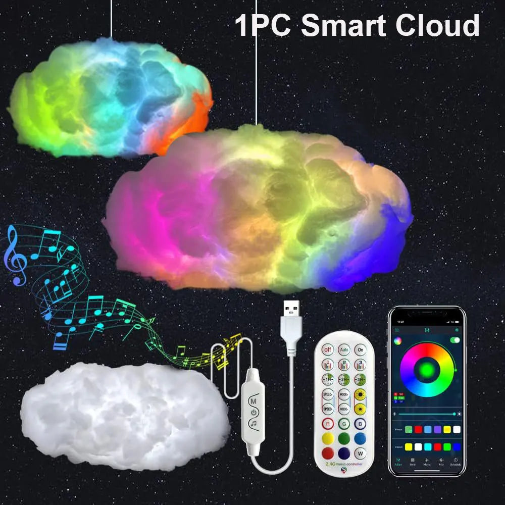 39.37Inch Full Kit Emitting Color Cloud LED Strip Night Light – DIY 3D Color Atmosphere
