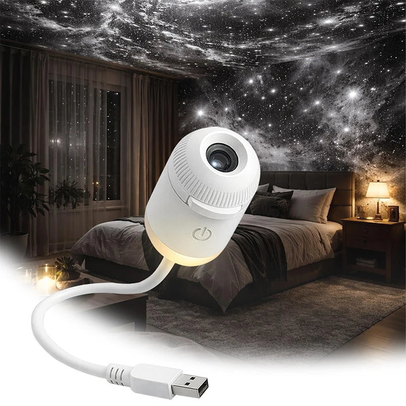 Mini Galaxy Star Projector Night Light – 2-in-1 Design