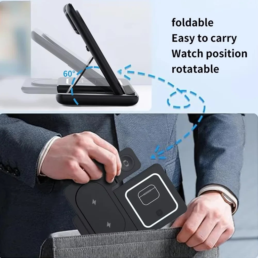 3-in-1 Magnetic Wireless Charging Stand for Apple Devices