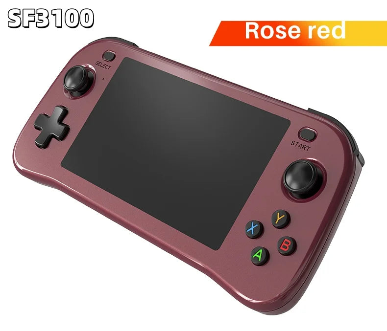 SF3100 Red 64GB Color Retro Handheld Game Console 4.5" IPS Screen Linux