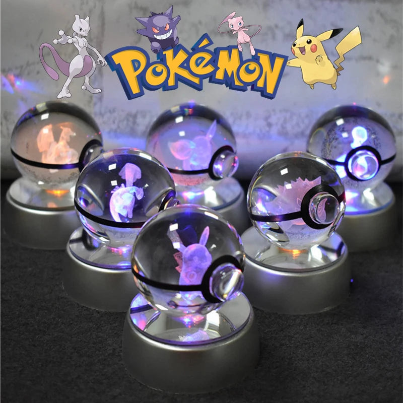 3D Crystal Pokeball LED Night Light – Gift Statue